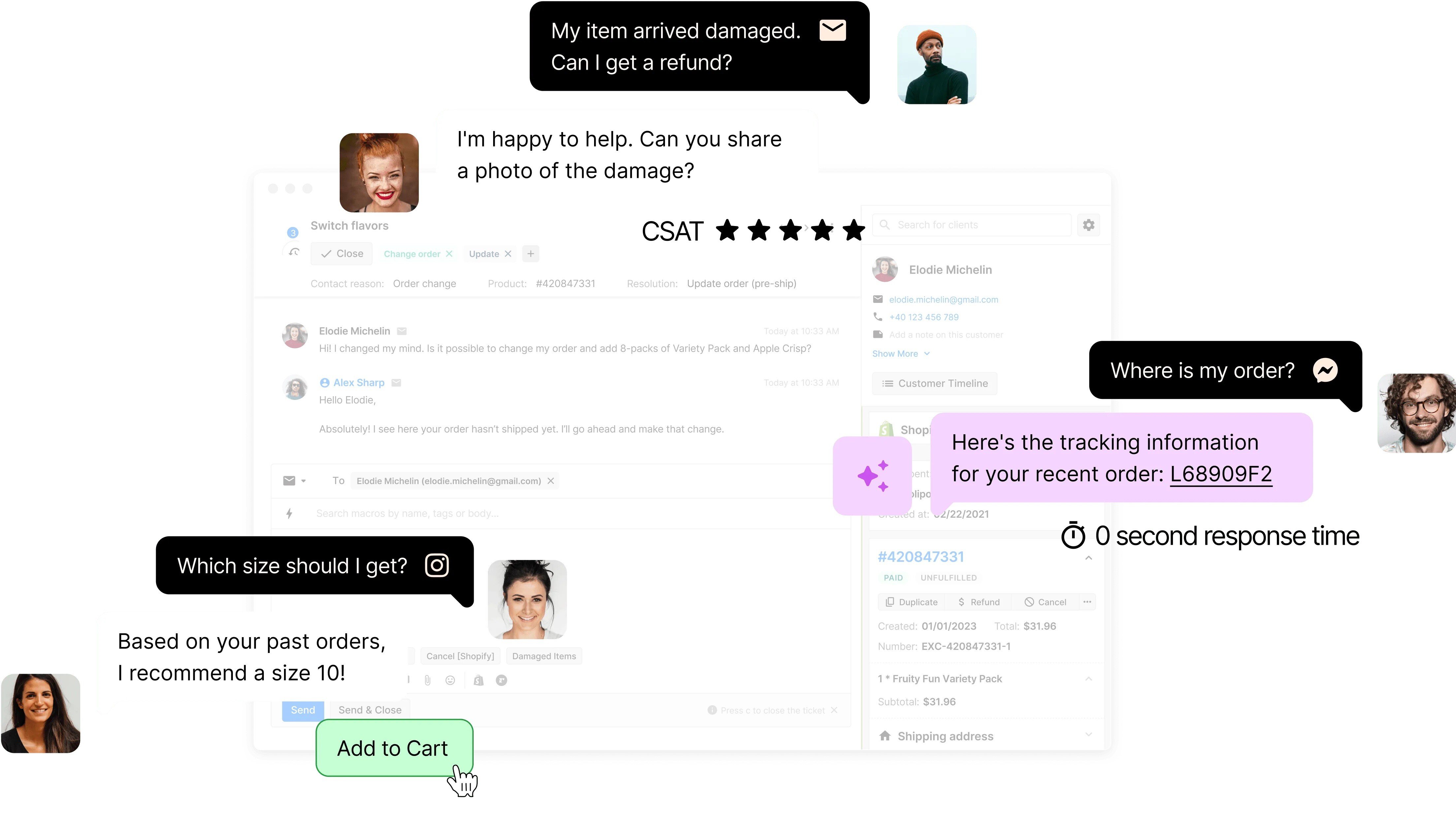 Gorgias Chat Helpdesk Examples